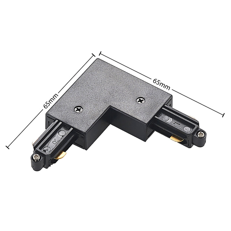 Lindby Eckverbinder Linaro schwarz 1-Phasen-System 6,5x6,5 cm Kunststoff - 4251911701265