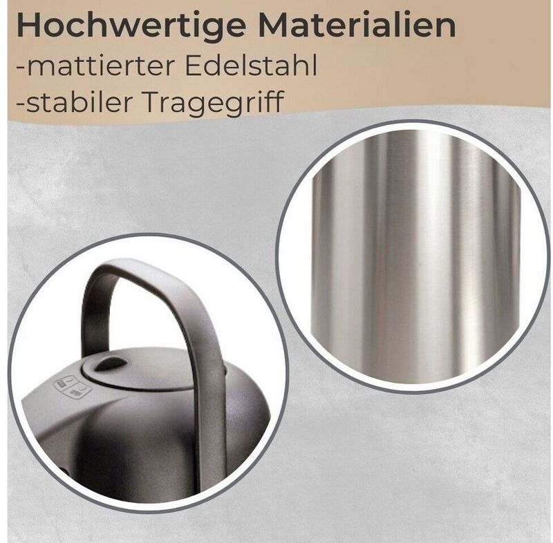 Mato Thermokanne Edelstahl schwarz 1,9l Pump-Isolierkanne für Getränke 350mm - 4260027921771