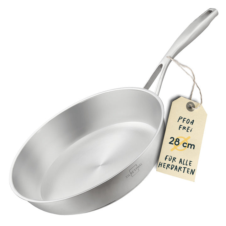 SILBERTHAL Edelstahlpfanne unbeschichtet Sandwichboden spülmaschinenfest - 4260470464641