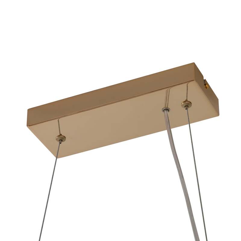Lucande Hängeleuchte Naelen LED Pendelleuchte dimmbar gold amber 125cm Glas - 4251911778694