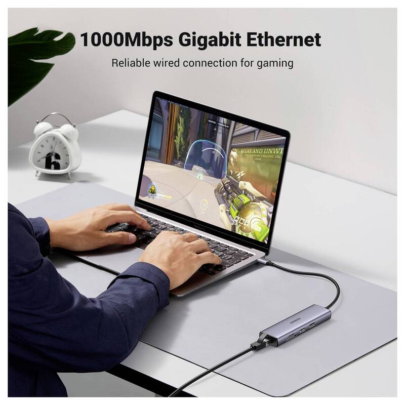 UGREEN USB-C Dockingstation 7-in-1 Hub HDMI 4K Ladefunktion grau Universal - 6957303895687