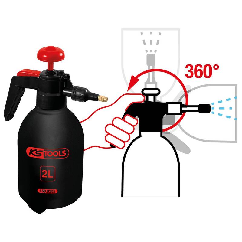 KS Tools Industrie-Zerstäuber 2l Druck-Zerstäuber Sprühgerät schwarz Polyethylen - 4042146611548