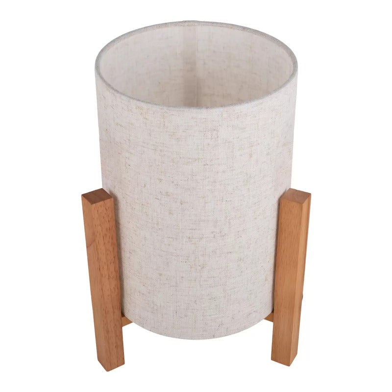 Näve Tischleuchte 3193 Tischlampe Tischlicht Leuchte Holz Leinentextil Höhe 32cm - 4003222889466