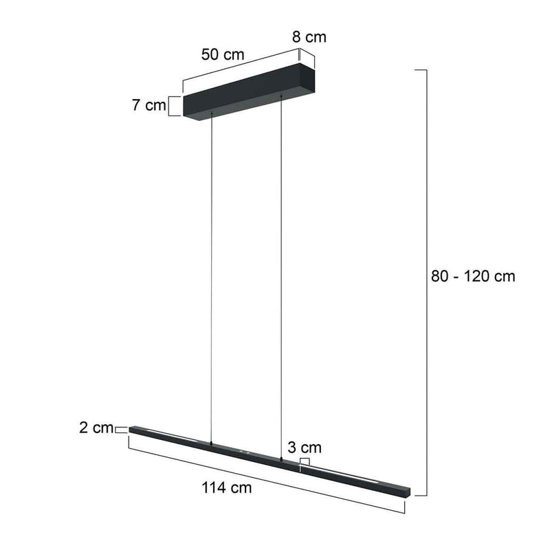 Steinhauer LED Pendelleuchte Hängelampe Bande CCT Dimmer schwarz 120 cm - 8712746175813