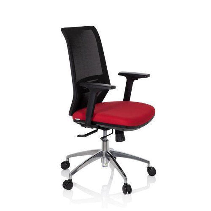 hjh OFFICE Profondo Bürostuhl Drehstuhl Schwarz Rot Stoff Netzgewebe Ergonomie - 4251084676926