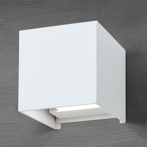 B-Ware Cube Wandleuchte Außenleuchte LED weiß Aluminium Außenwand Lampe Fassade Haus