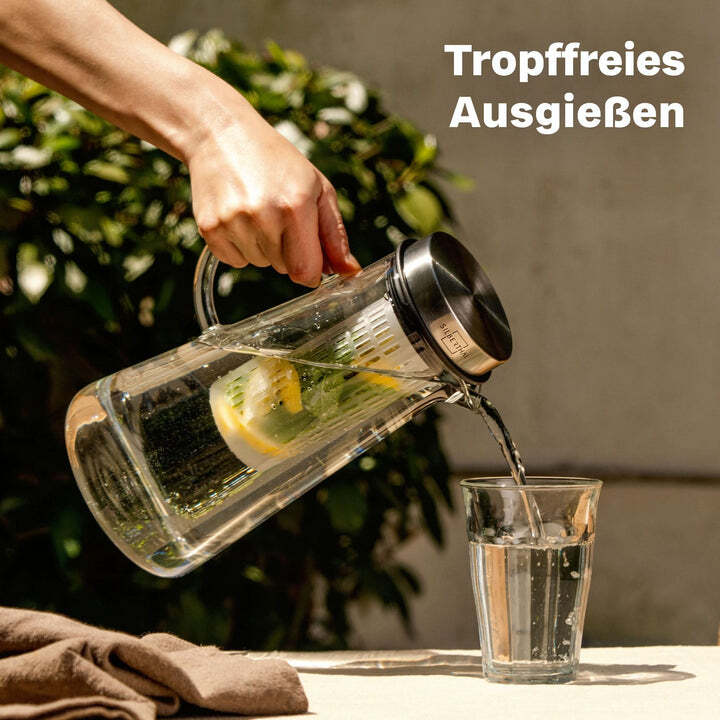 SILBERTHAL Karaffe Glaskaraffe Fruchteinsatz Borosilikatglas Klar 2L579 - 4260470462425