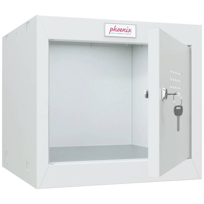 Phoenix Würfelspind CL0344GGK Stahl Handtuchschrank mit Schlüsselschloss grau - 5032548009455