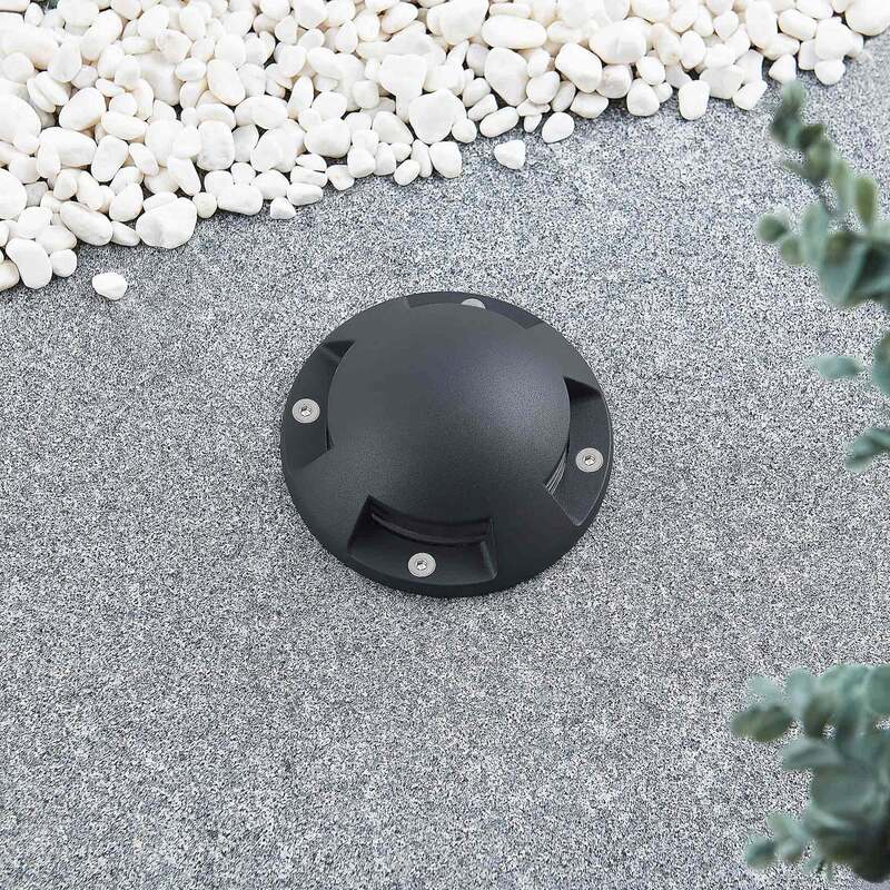 Lindby LED-Bodenstrahler Huban Gartenleuchte anthrazit 4-flammig IP67 15cm - 4251911705997