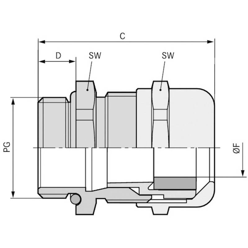 LAPP Kabelverschraubung PG16 Messing SKINTOP MS-XL IP68 Zugentlastung 50 Stück - 4044773165920
