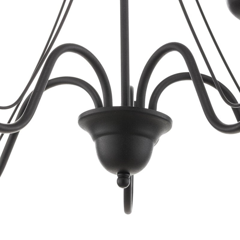 Euluna Kronleuchter Lampe Leuchte Wohnzimmerlampe Malbo fünfflammig E14 Schwarz - 5902349215174