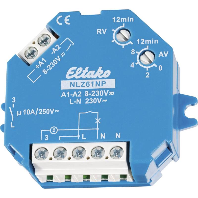 Eltako NLZ61NP-UC Nachlaufschalter Unterputz Schalter Schaltknopf Einbau 230 V - 4010312603048