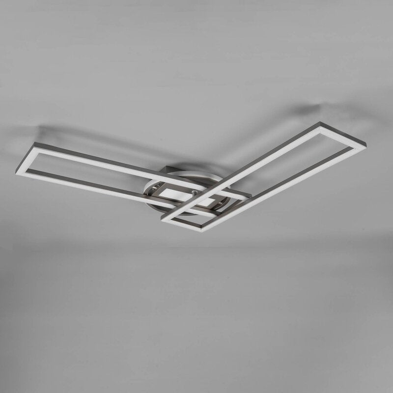 Reality Leuchten Deckenleuchte Lampe LED Twister drehbar Fernbedienung nickel ma - 4017807540451