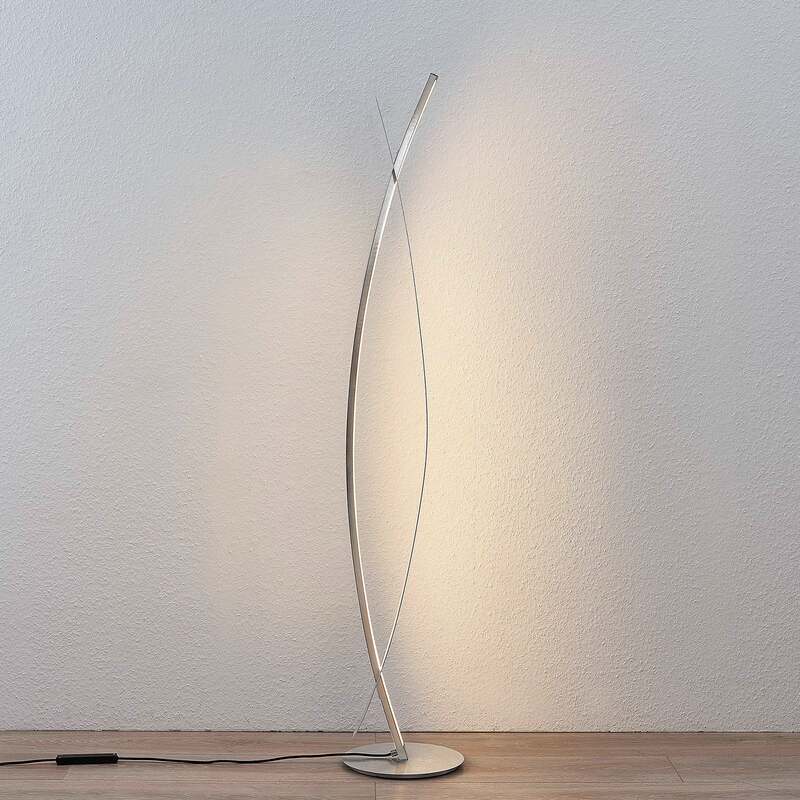 Lucande Stehleuchte dimmbar Marija LED Lampe silber 140cm elegante Leuchte - 4251096553642