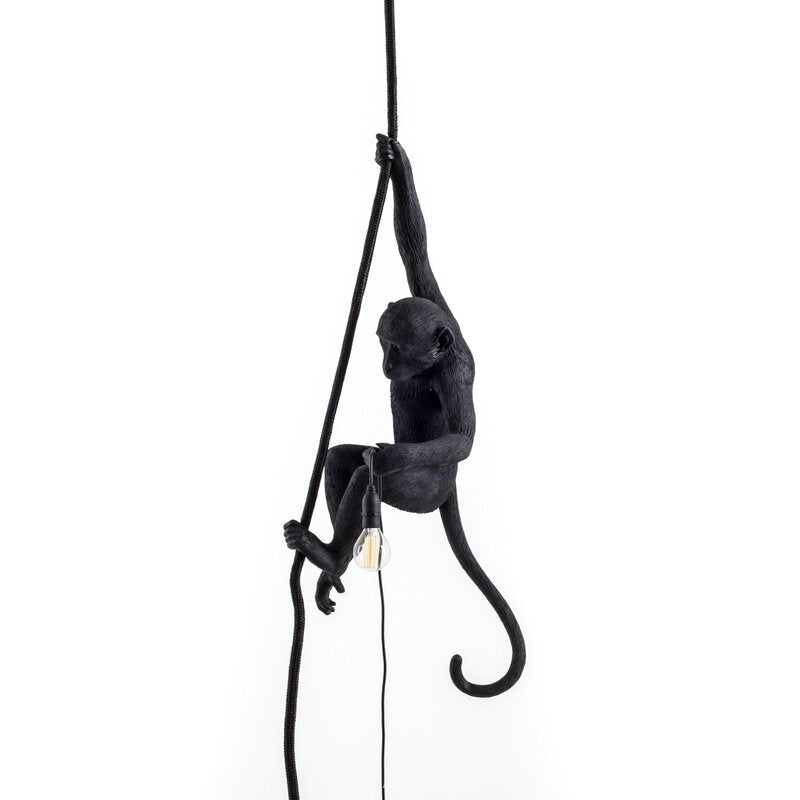 SELETTI Lampe Leuchte Monkey Lamp LED Hängelampe Hängelicht schwarz Kunstharz - 8008215149233