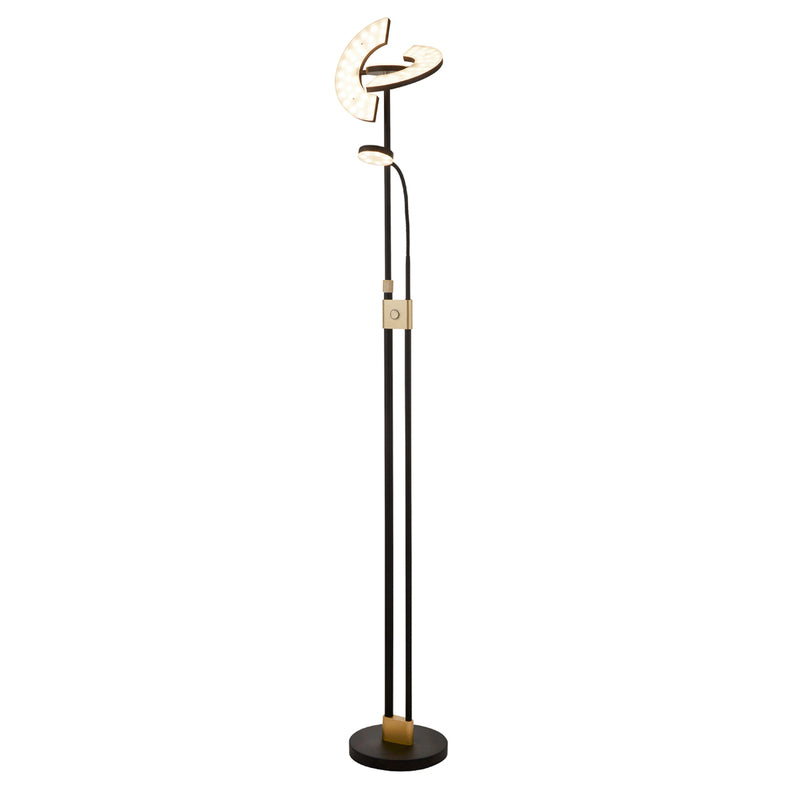 Searchlight Stehleuchte Stehlampe Gio LED schwarz matt messing Dimmer SIEHE TEXT - 5053423151564