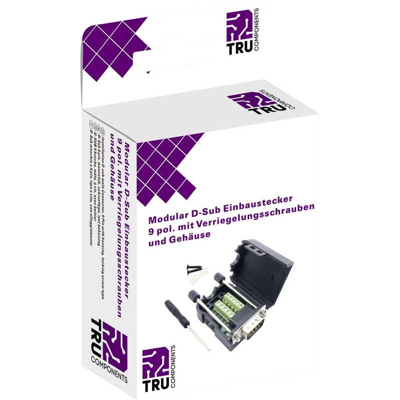 TRU COMPONENTS D-SUB Einbaustecker 9-polig Schraubanschluss ABS 1 Stück - 4053199961436