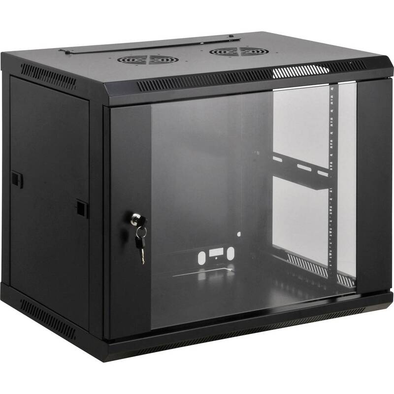Intellinet 19 Zoll Netzwerkschrank Rack 12 HE Sicherheitsglas Schwarz 600x635mm - 0766623711906