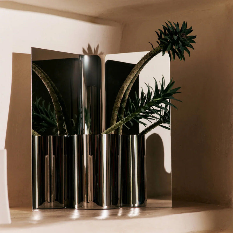Ferm Living Vase Gefäß Edelstahl poliert H 29 cm Spiegelung Design Statement - 5704723341093