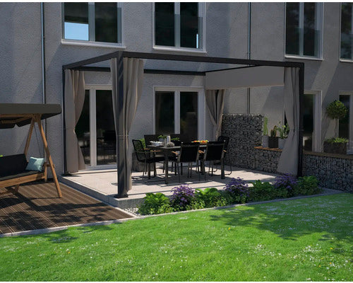 Garden Place Seitenteil für Pavillon Erweiterungsset Windschutz 300x400cm beige - 4306516449293