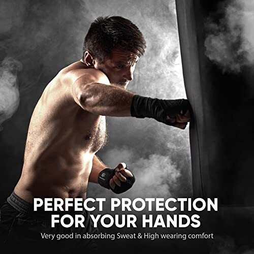 FIGHTR Premium Boxing Hand Wraps for Max. Stability and Protection | 4m Semi Elastic Boxing Gloves with Thumb Loop for Boxing, MMA, Mauy Thai - - 4270000632143