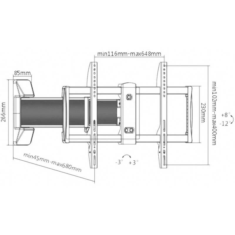 SpeaKa Professional TV-Wandhalterung neigbar schwenkbar 40kg 94-178cm Stahl - 4016138927191