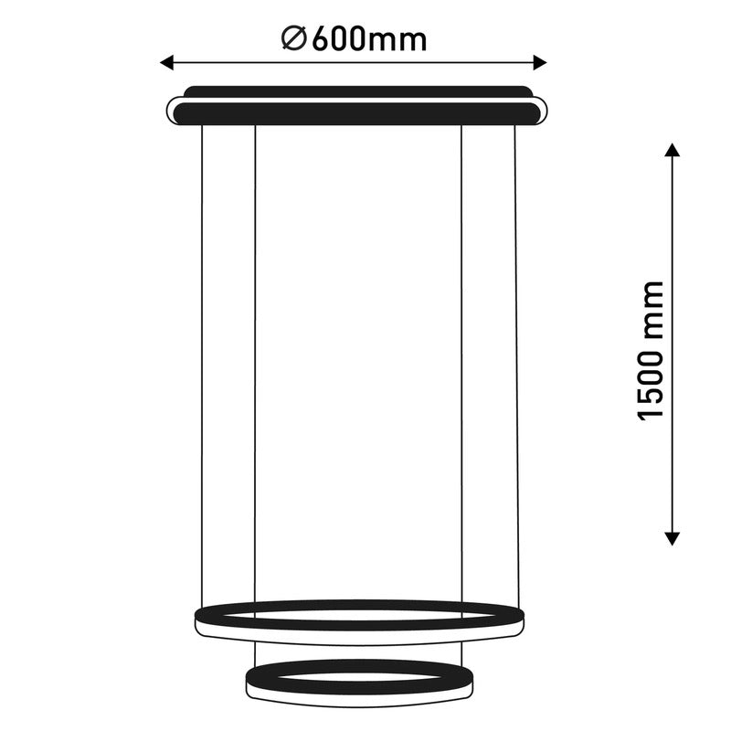 Näve Pendelleuchte Hängelampe LED CCT Ringe Fernbedienung schwarz Kunststoff267 - 4003222889336