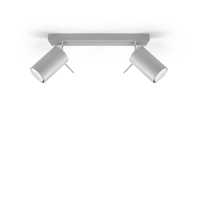 SOLLUX LIGHTING Deckenstrahler rund, grau, mit 2 Leuchten - 5903282730359