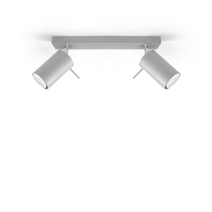 B-Ware SOLLUX LIGHTING Deckenstrahler rund, grau, mit 2 Leuchten