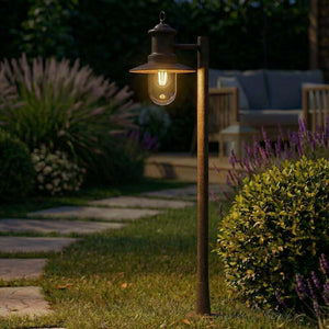 B-Ware Lindby Wegeleuchte Eloretta LED Gartenlampe rost Stahl 110cm IP44 E27 dimmbar