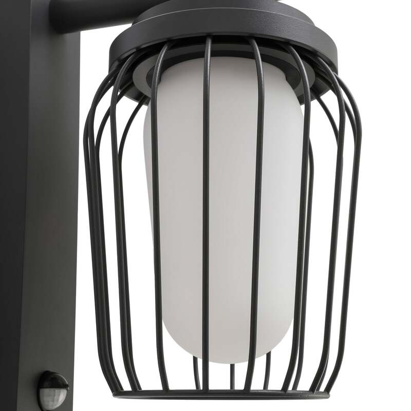 Lucande Außenwandleuchte Chandan 30 cm Sensor Aluminium Dunkelgrau IP54 - 4251911764314
