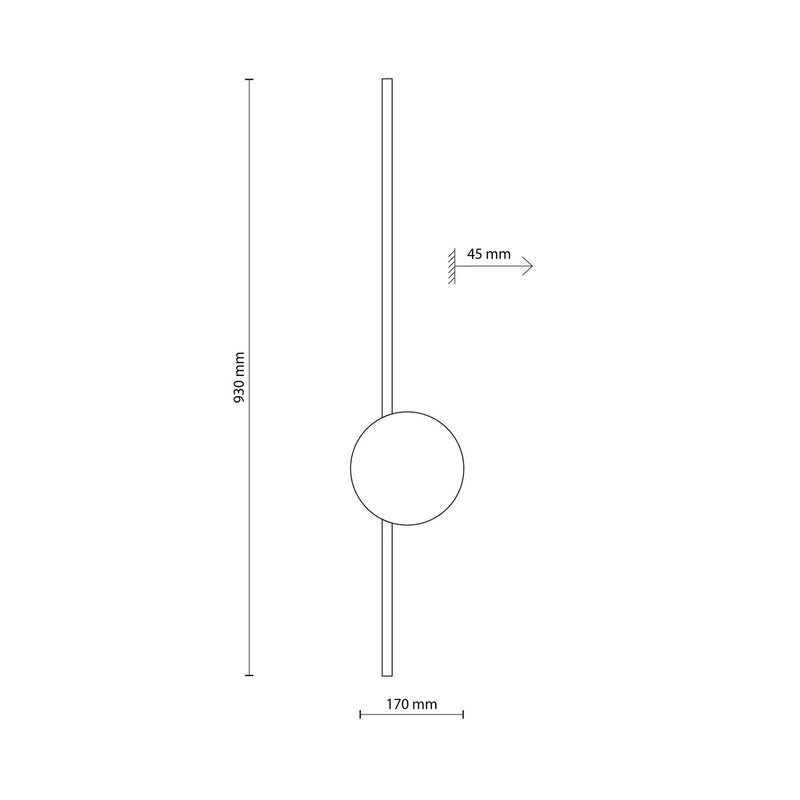 TK Lighting LED Wandlampe Leuchte Java II schwarz eiche Metall Höhe 93 cm - 5901780514419