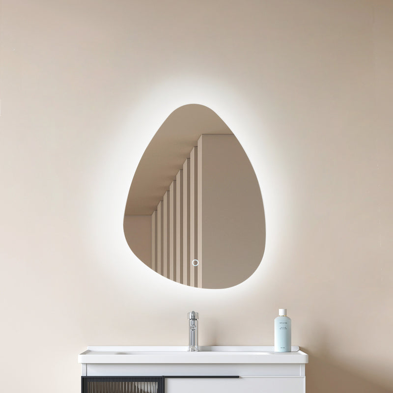 Lucande LED Spiegel Celestiel tropfenförmig CCT 60cm chrom Badezimmerlampe 650lm - 4251911777840