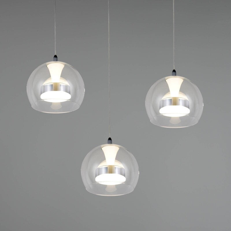 TRIO LIGHTING Hängelampe Flynt LED Pendelleuchte dimmbar chrom 3-flammig Ø42cm - 4017807671001