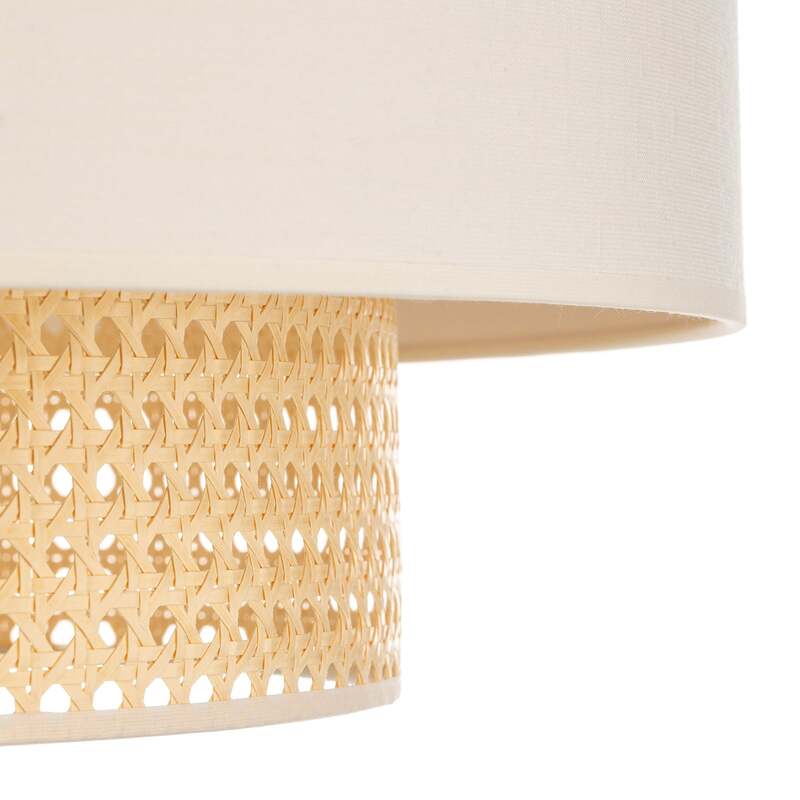 Duolla Deckenleuchte Hängelampe Boho Rattanlampe creme weiß 60 cm Baumwolle - 5903689189736