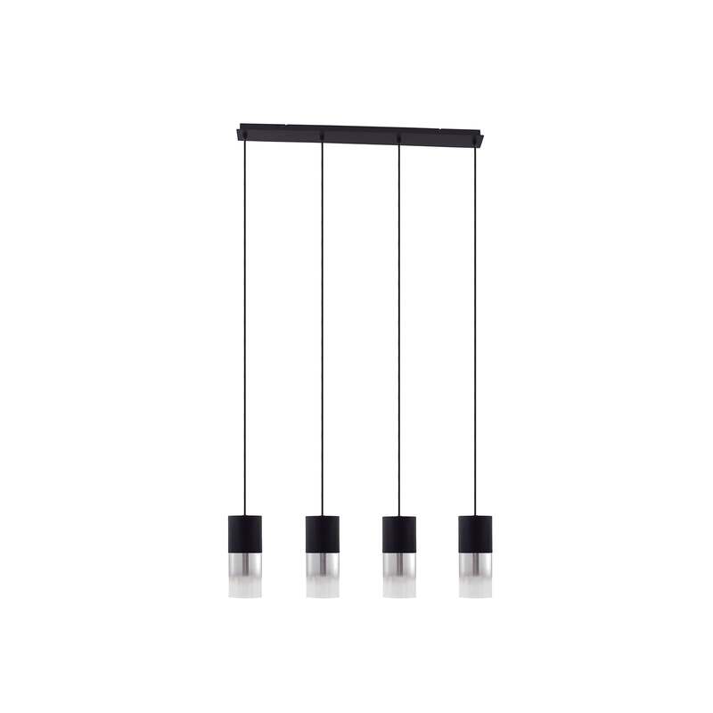 Lindby Hängeleuchte Svante Hängelampe Deckenleuchte Lampe 4-flg schwarz Glas197 - 4251911791556