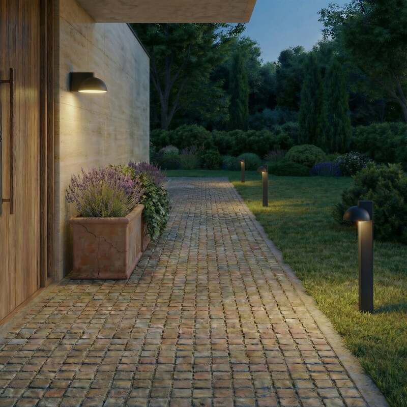 Lucande Außenwandleuchte Velira LED Gartenlampe schwarz Metall IP54 16x11cm - 4255830910906
