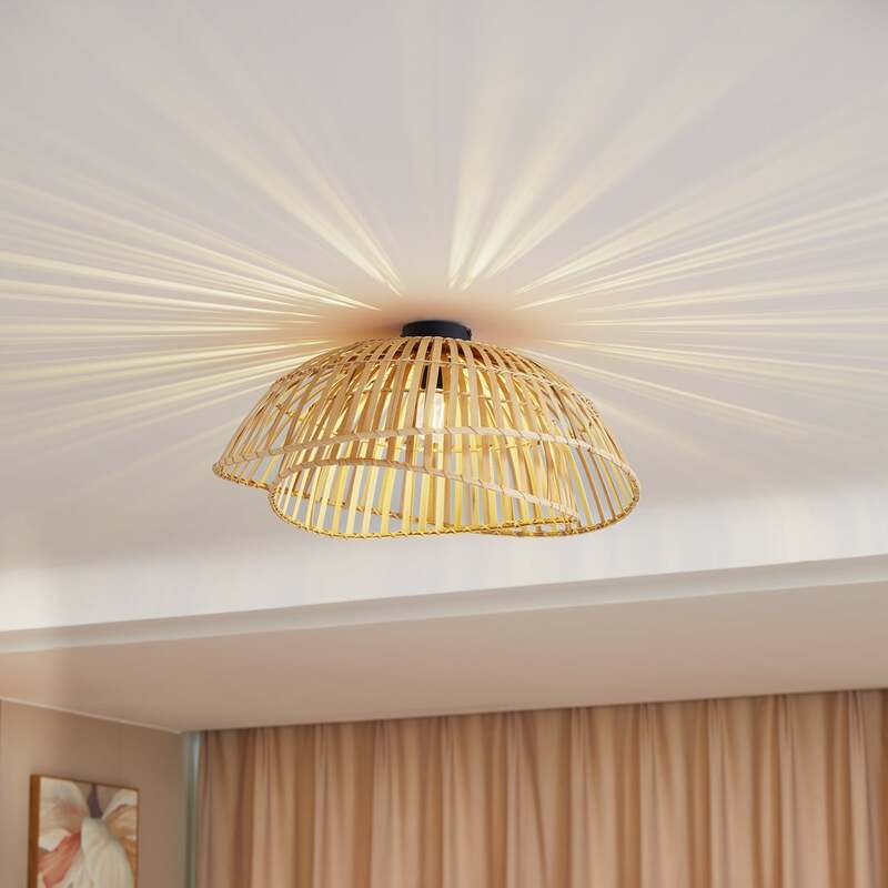 Lindby Deckenleuchte Ilajus Ø 62 cm Bambus natur Deckenlampe Lampe Leuchte S379 - 4251911787993
