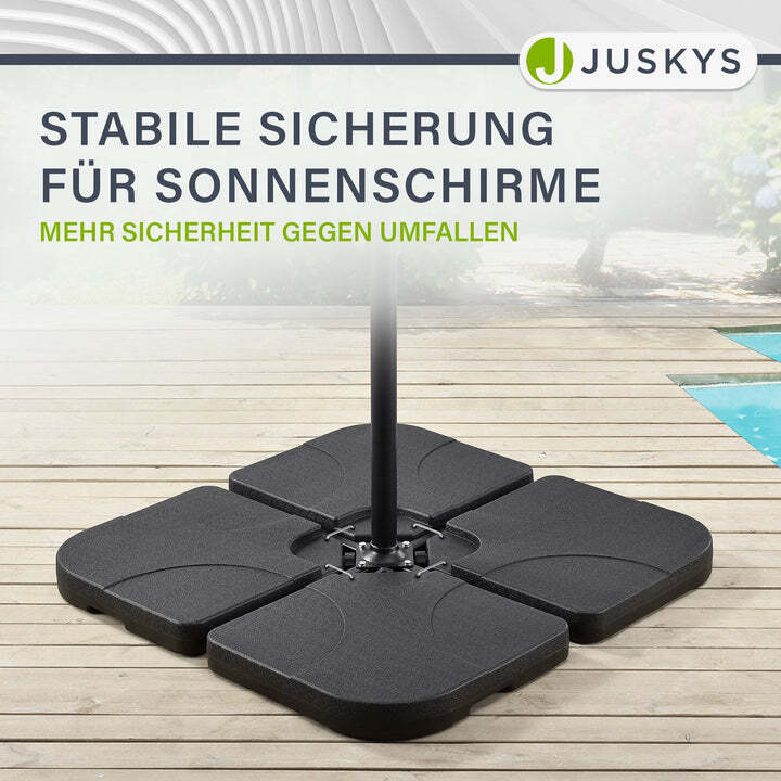 Schirmgewicht 4er Set QuadGewicht HDPE befüllbar bis 80kg schwarz stabil - 4260565522850