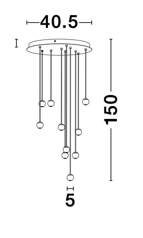 Nova Luce Pendelleuchte Hängeleuchte NOCCI LED Schwarz Warmweiß 48 W 10-flammig - 5212017428516
