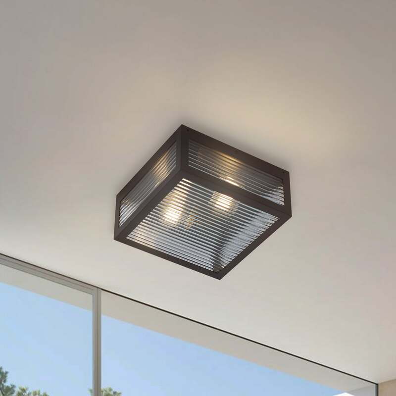 Lindby Außendeckenleuchte Bolgar LED Gartenleuchte dimmbar schwarz 29x29cm - 4251911798296