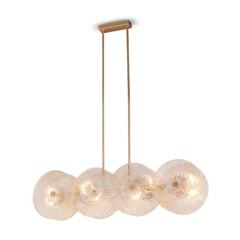 Maytoni Hängeleuchte Aster LED Pendelleuchte 8-flammig dimmbar gold bernstein - 4251110027869