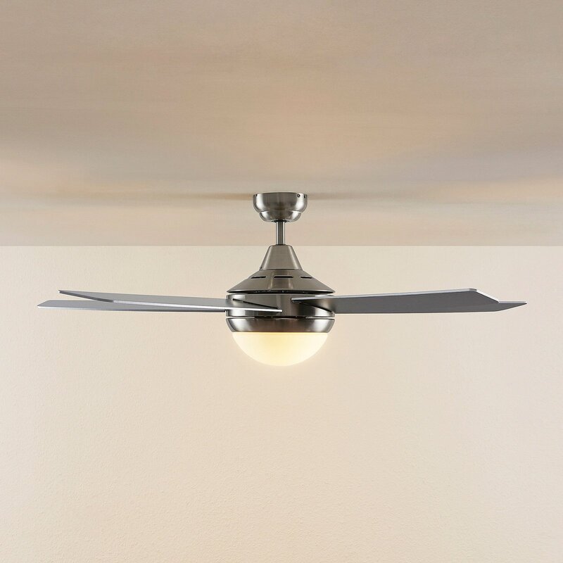 Lindby Deckenventilator Auraya mit Licht leise Stahl für Räume bis 8 m² - 4251911789164