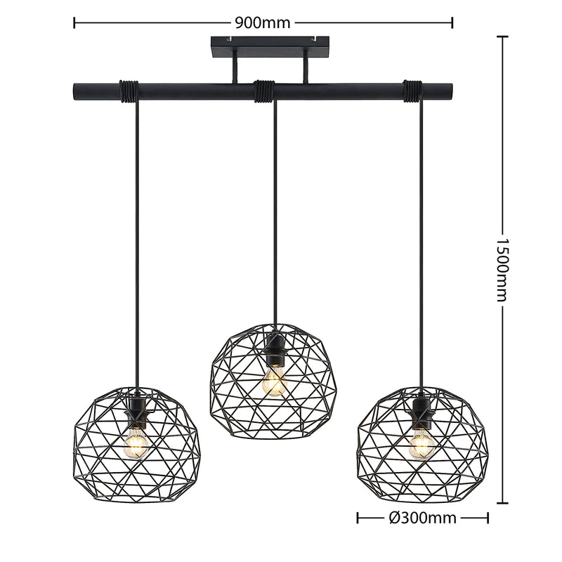 Lindby Paridimo Hängelampe Hängeleuchte Pendellampe Lampe Leuchte Stahl 3 flg. - 4251911737950