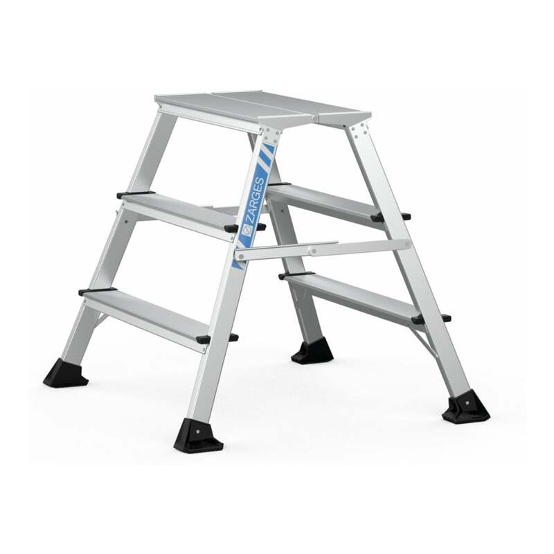 Zarges XLstep Arbeitspodest Podest breit 2x3 Stufen 150kg 0,74m Höhe 600x300mm - 4003866414109
