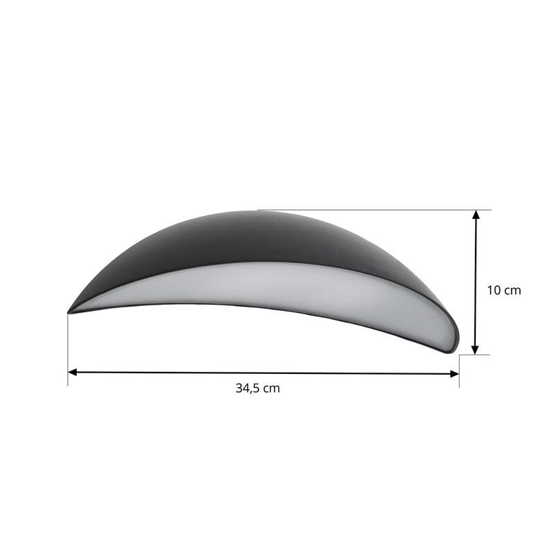 Lindby Außenwandleuchte Gartenleuchte Zerino LED Wandleuchte schwarz 34,5cm IP54 - 4255830911545