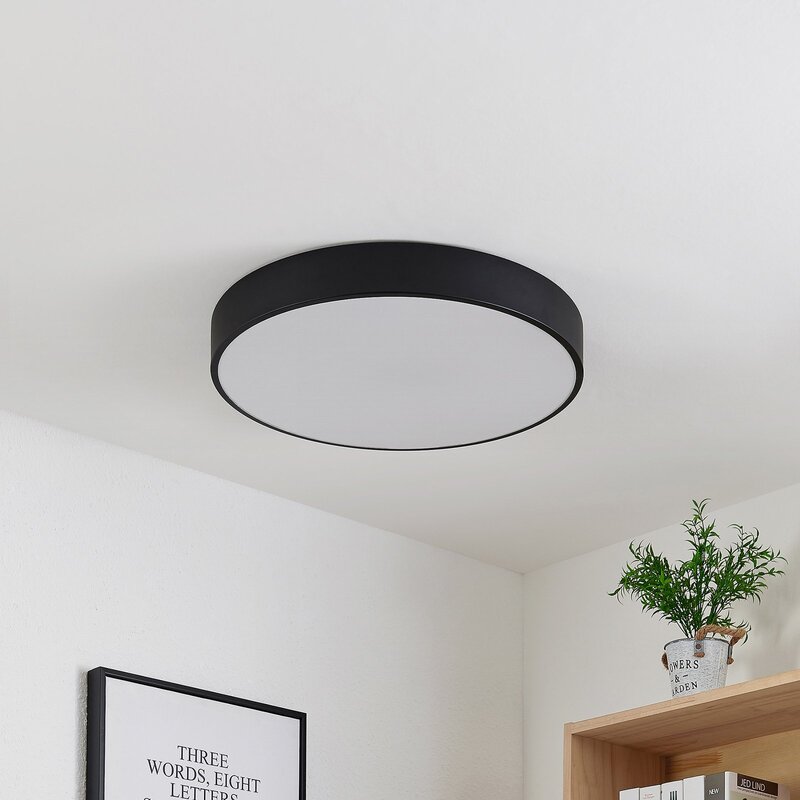 Lindby Simera LED-Deckenlampe Deckenlampe Lampe Leuchte 27 W Ø 50 cm schwarz - 4251096585629