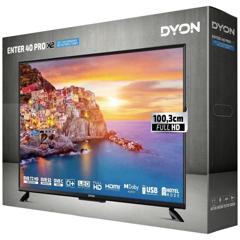 Dyon LED-TV 40 Zoll Enter 40 Pro X2 Full HD DVB-T2 DVB-C DVB-S Schwarz 903x557mm - 4260552542557