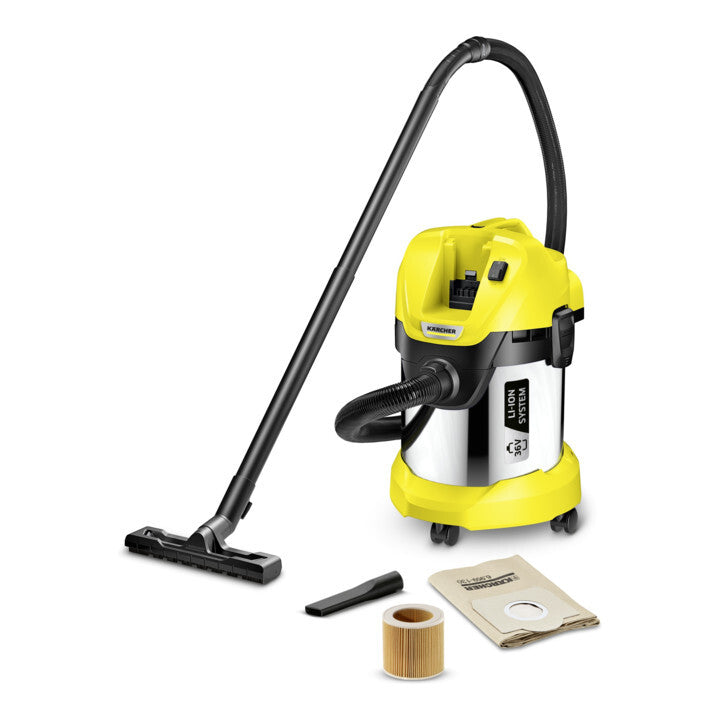 Kärcher Mehrzwecksauger Nass Trockensauger Akku WD 3 Battery Premium Edelstahl - 4054278291864