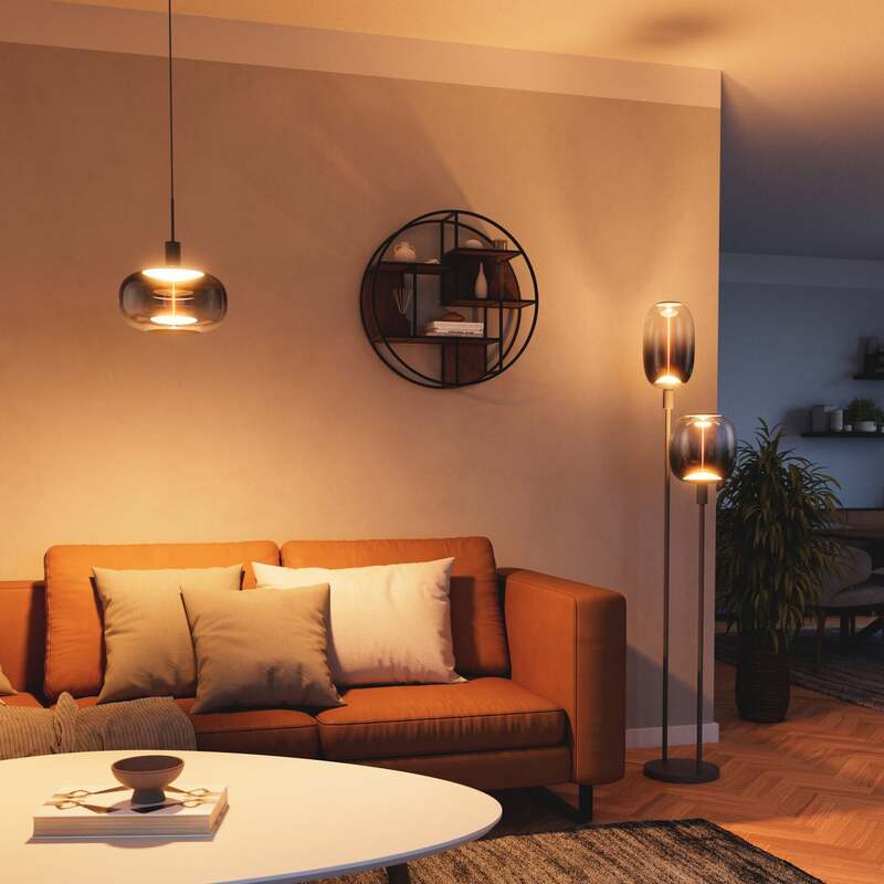 OSRAM Stehlampe DECOR STICK dunkelgrau 146 cm 2 x E27 40 W Schalter am Kabel - 4099854440342